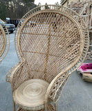 Large Vintage Boho Chic Sturdy Wicker Intricate Peacock Chair