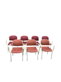 Collection of Red Padded Office Chairs- Set of 7