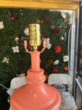1970s Salmon Pink Large Table Lamp