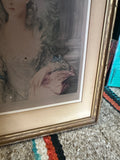 Vintage Gold Framed Mezzotint of Woman