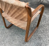 Vintage Scandinavian Wooden Covered Chair, Good Bones, Needs Reupholstery