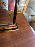 Vintage Mirrored and Wooden Box Table Lamp with Floral Accents