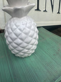 White Ceramic Pineapple Candlestick Holder