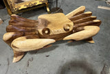 1970s Rare Wooden Hand Carved Crab Coffee Table