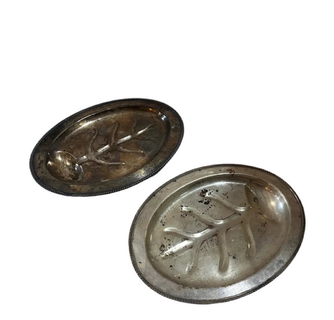 Pair of Silver Leaf Decorative Trays