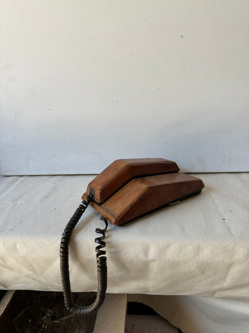 Brown Leather Office Phone