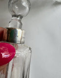 Vintage Collection of Miniature Glass Perfume Bottles With Silver Accents- Set of 6