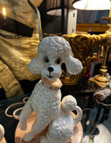 1960s Mid-Century Modern Pink Ceramic Poodle Table Lamps - Pair