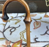 Vintage Hand Carved Wooden Bamboo Cane