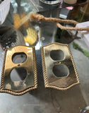 Pair of Shiny Brass Rope Details Outlet Covers