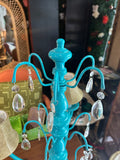 Bright Blue Multi-Light and Crystal Table Lamp