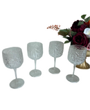 Collection of Plastic Etched Wine Glasses- Set of 4
