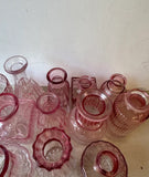 Instant Collection of Pink Glass Miniature Vases- Set of 13