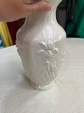 White Ceramic Vintage Relief Vase