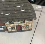 Pair of Christmas Village Ceramic Light Up Houses