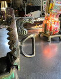 Vintage Miniature Brass Coal Iron With Rooster Accents
