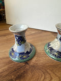 Pair of Asian Style Ceramic Candlestick Holders