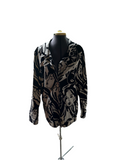 90's Black and White Abstract Faces Button Down Shirt