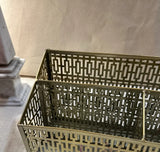 Small Brass Filigree Desk Accessory/Organizer