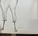 Pair of Brazilian Style Prints of Abstract Figure, Signed