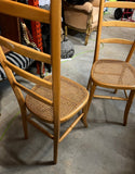 Pair of Wooden Canned Seated Ladder Back Chairs