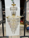 Large Wedding Lucite and Brass Chandelier