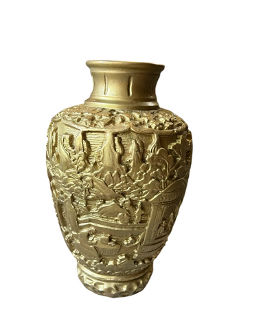 Detailed Gold Large Vase