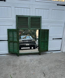 Large Green Standing Desk/Table Mirror With Saloon Doors