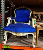 1980s Bright Blue Cushioned Accent Chair