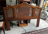 Vintage Wooden Ethan Allen Caned Headboard