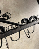 French Iron Scrolling Plant and Tea Cup Holder Wall Hanging
