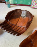 Trio of Wooden Offering Hands Bowls