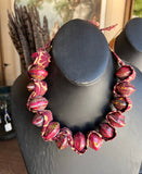 Vintage Beaded Necklace With Ribbon