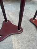 Pair of Green Marble Top Side Table With Wooden Base
