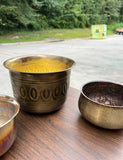 Trio of Vintage Small Brass and Silver Planters