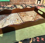 Wooden and Tile Italian Style Decorative Tray