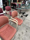 Collection of Red Padded Office Chairs- Set of 7