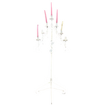 Large White Metal Standing Candle Holder