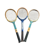 Vintage Collection of Blue Wooden Tennis Rackets