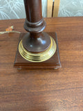 Vintage Mid-Century Modern Wooden Table Lamp with Gold Accents