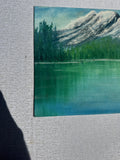 Mountain and Lakeside Landscape Painting on Canvas