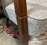 Mid-Century Wooden Chair With Gray Cushioning