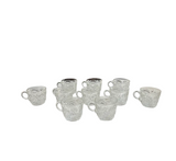 1970s Collection of Small Glass Cups With Sun Designs- Set of 10