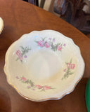 Trio of Pink Rose Ceramic Bowls