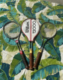 Trio of Vintage Metal Wilson Tennis Rackets and Cover