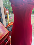 Vintage Calvin Klein Red Silk Floor Length Dress- Size 4