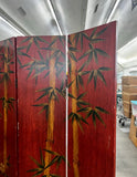 Crimson Red Bamboo Themed Room Divider Coromandel Screen