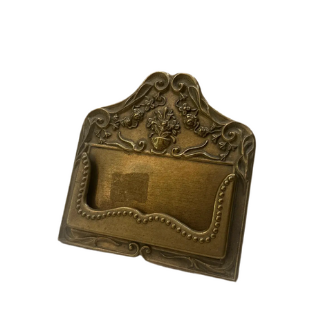 Small Brass Business Card Holder Desk Accessory
