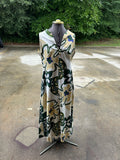 70's Green and White Floral Dress