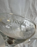 Pair of Bride and Groom Etched Champagne Glasses